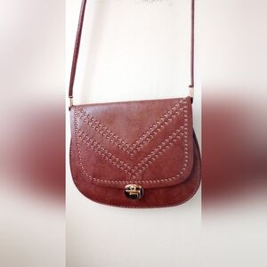 NWOT Brown Studded Crossbody Bag